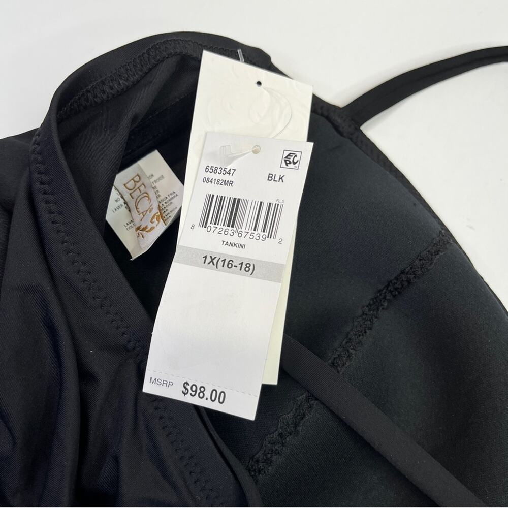 Becca Color Code Side Tie Tankini top black - 1X - Picture 11 of 11